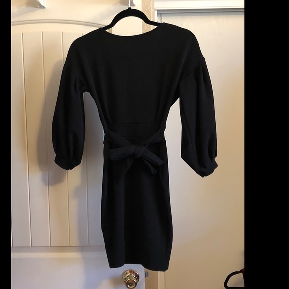 Off The Shoulder Balloon Sleeve Dress - Picture 2 of 12